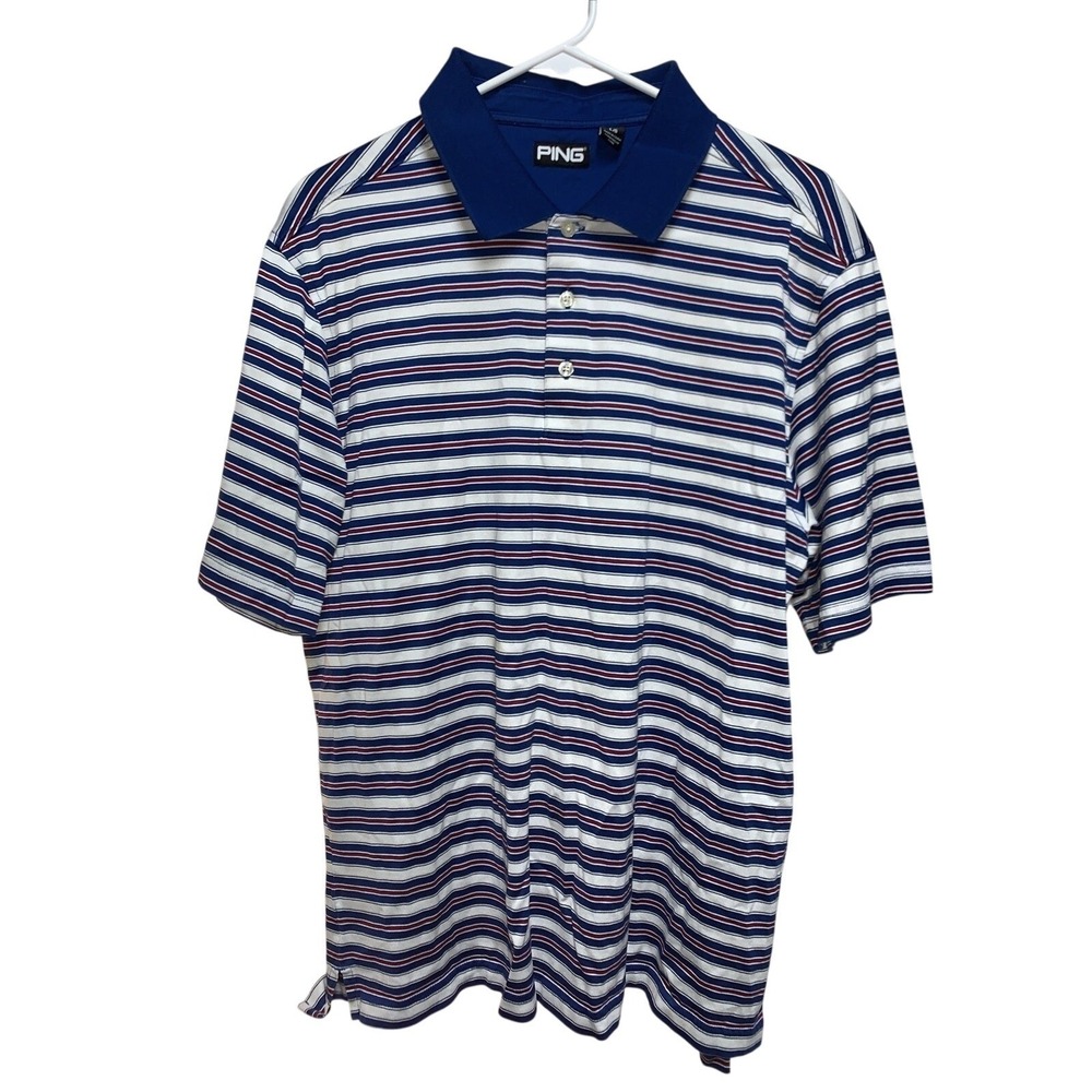 PING Polo‎ Shirt Men Extra Large Red White & Blue Golf